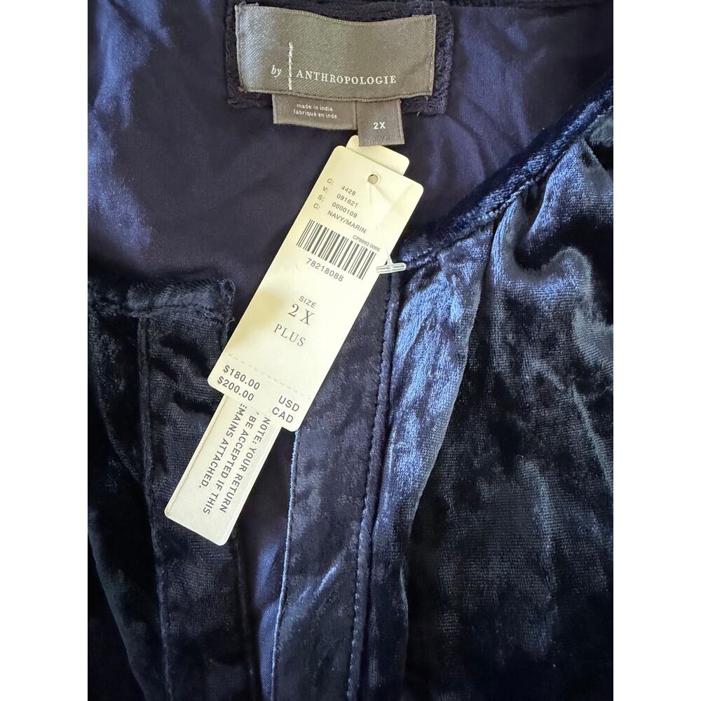 Anthropologie The Somerset Maxi Dress Blue Velvet Edition NWT 2X - Picture 4 of 4